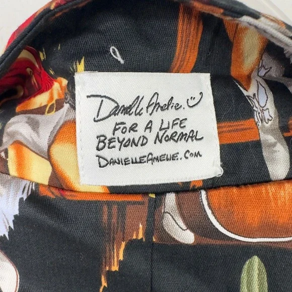 Danielle Amelie Dress XL Black Western Cowgirl Rockabilly Novelty Pinup Cactus - Picture 9 of 14